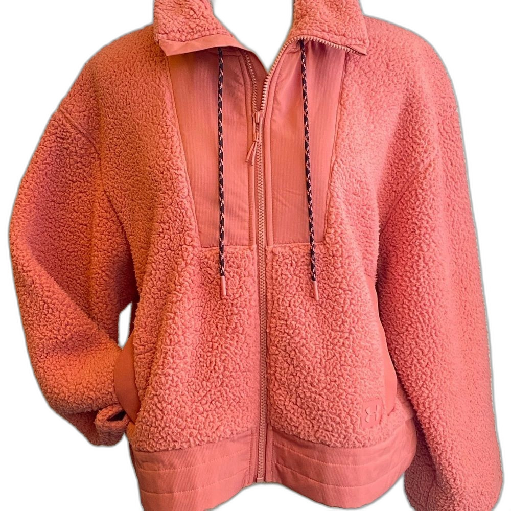 Under Armour Legacy Sherpa Full-Zip Jacket Deco Rose NWT Women's Size Small